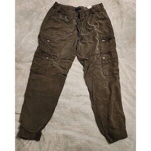Banana Republic Lyocel Drawstring Olive Green Cargo Jogger Pants Size medium